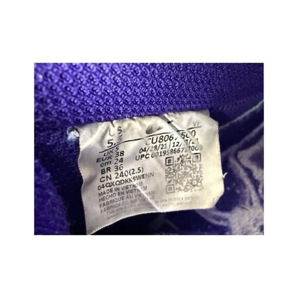 Nike Air Force 1 Low '07 QS Purple Skeleton Halloween 2022 Size 5.5 EUC No Box - Picture 10 of 10